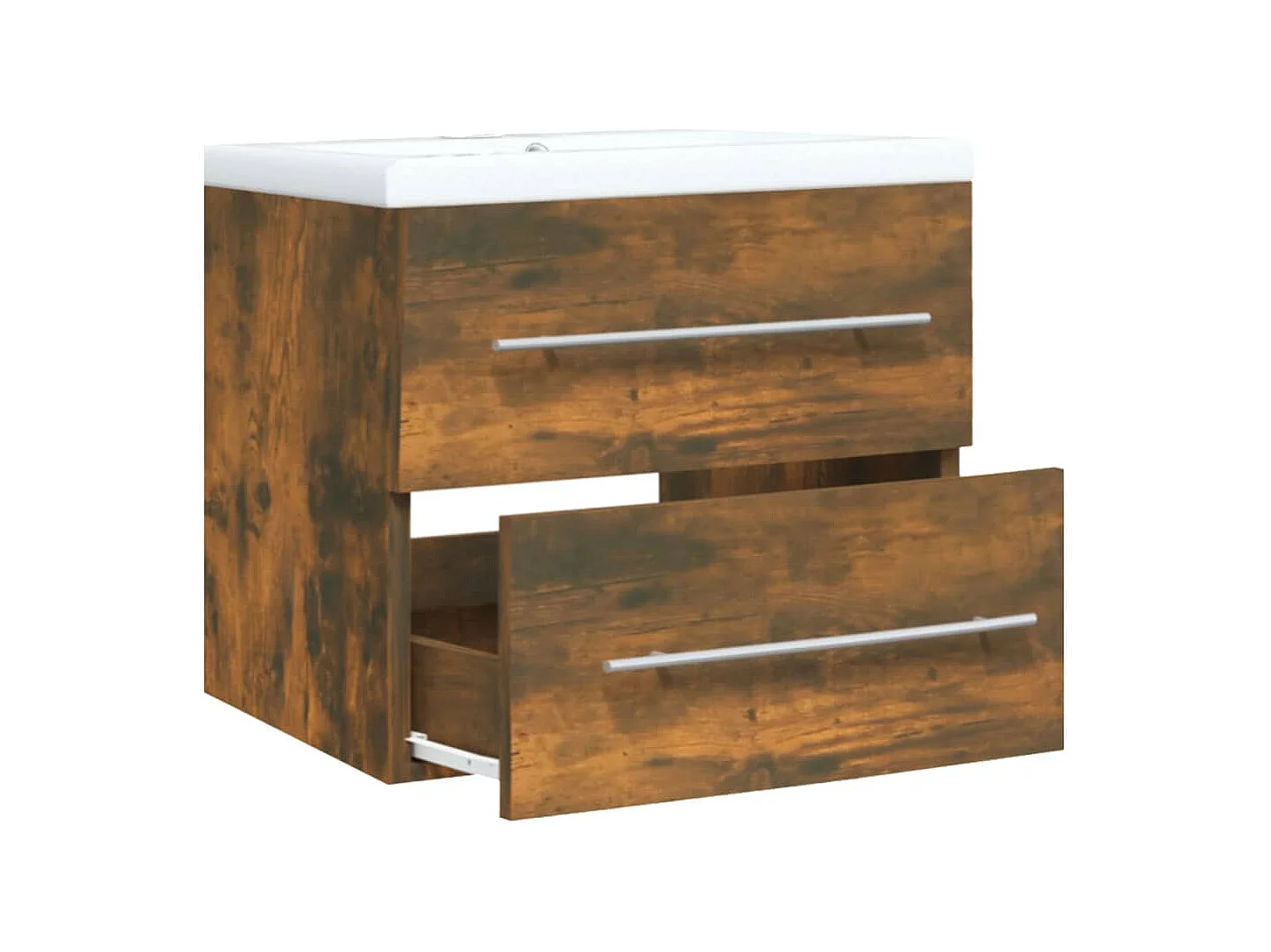 Armário c/ lavatório embutido derivados madeira carvalho fumado