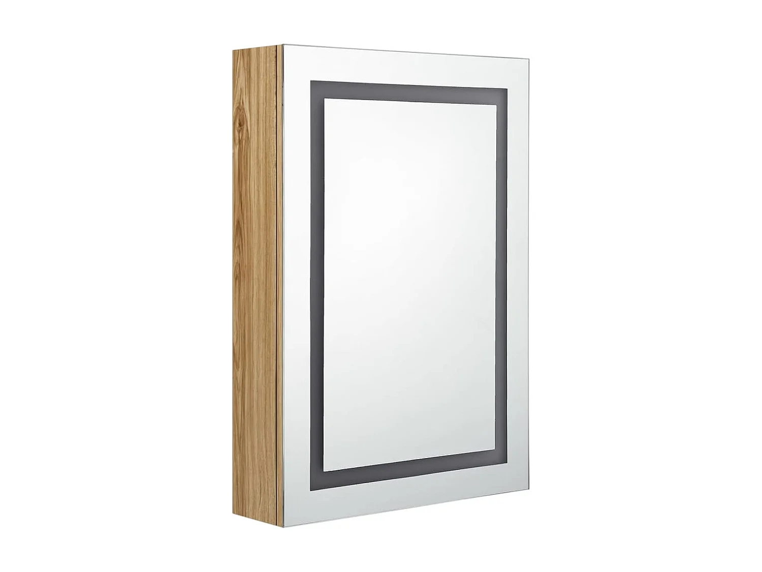 Armoire de salle de bain à miroir LED Chêne 50x13x70 cm