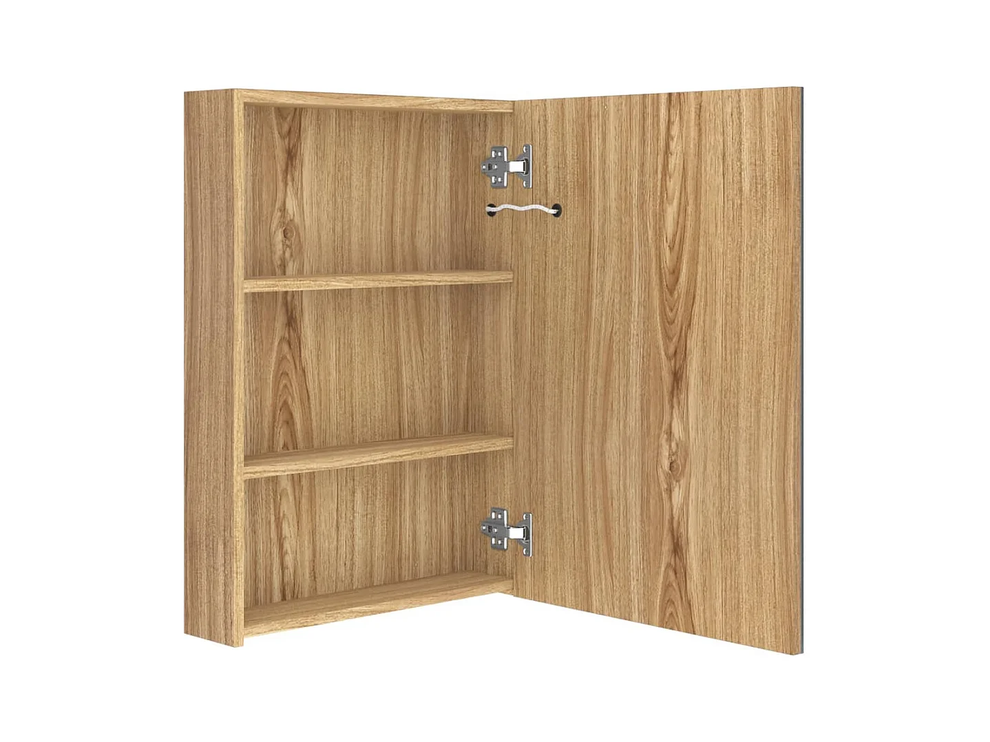 Armario de baño con espejo y LED color roble 50x13x70 cm