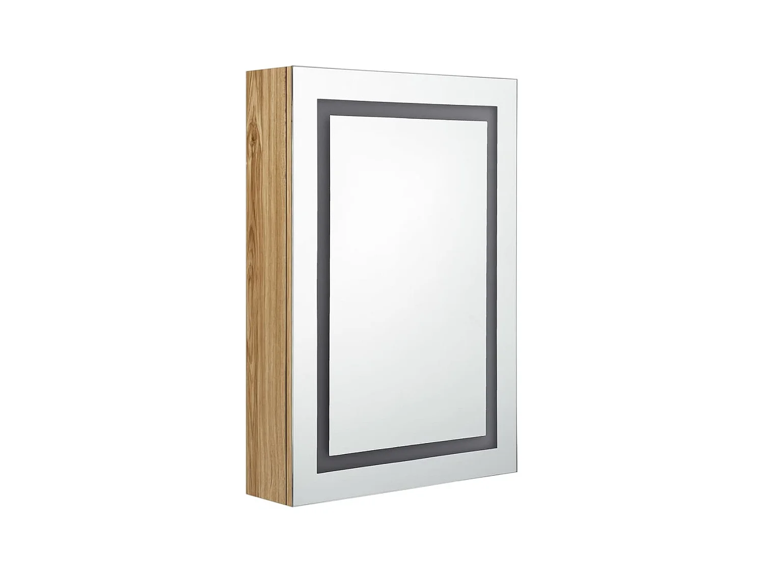 Armario de baño con espejo y LED color roble 50x13x70 cm