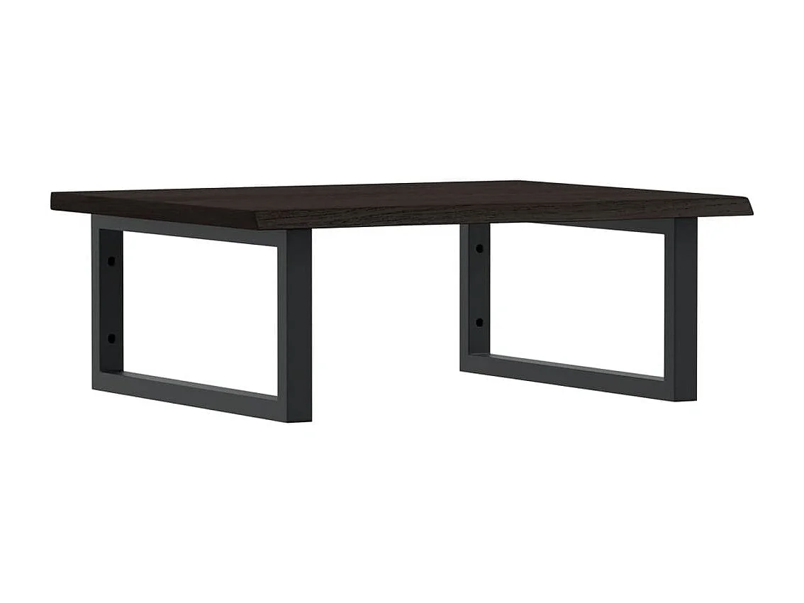 Étagère de vasque murale acier et bois de chêne massif