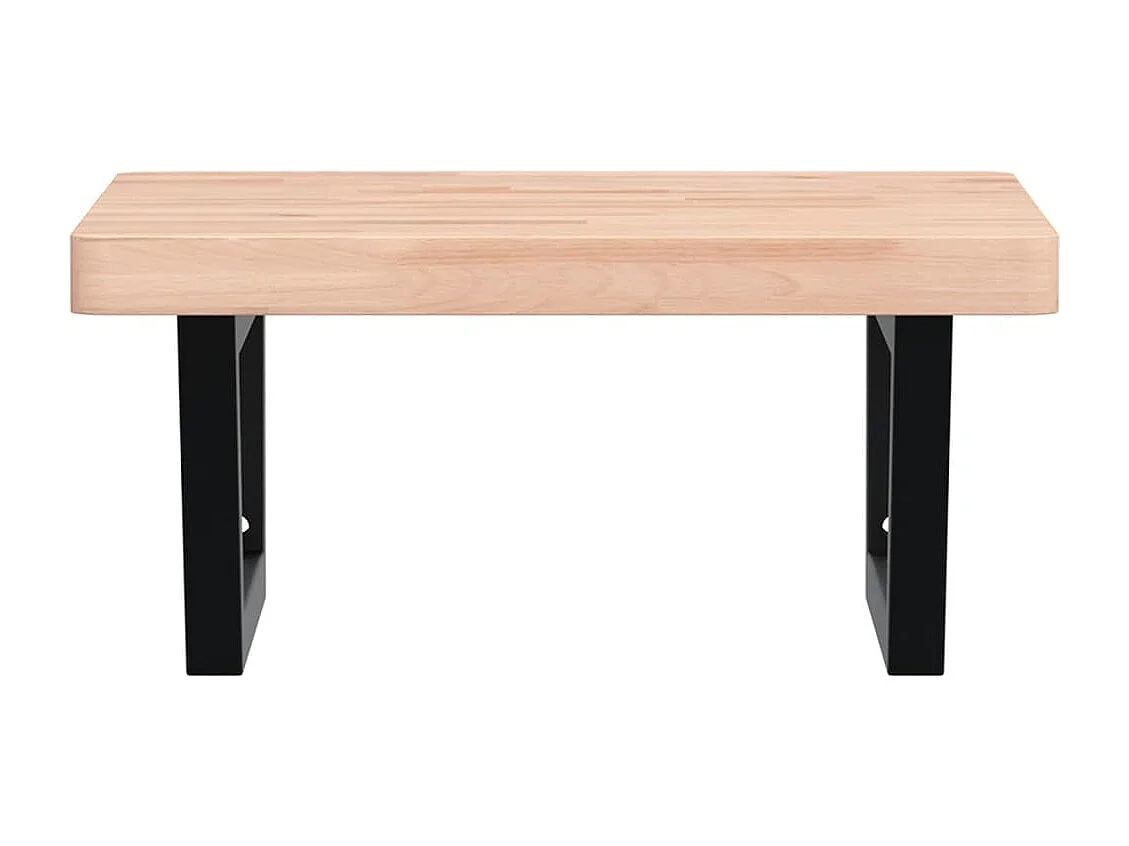 Waschbeckenregal Wandmontage Stahl und Massivholz Buche