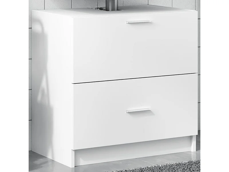 Witte spoelbakkast 59x37x59 cm samengesteld hout