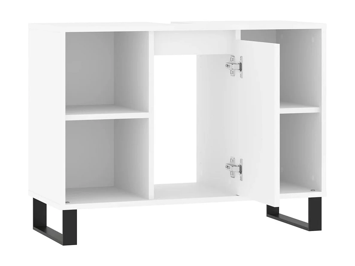 Mueble de baño madera de ingeniería blanco 80x33x60 cm