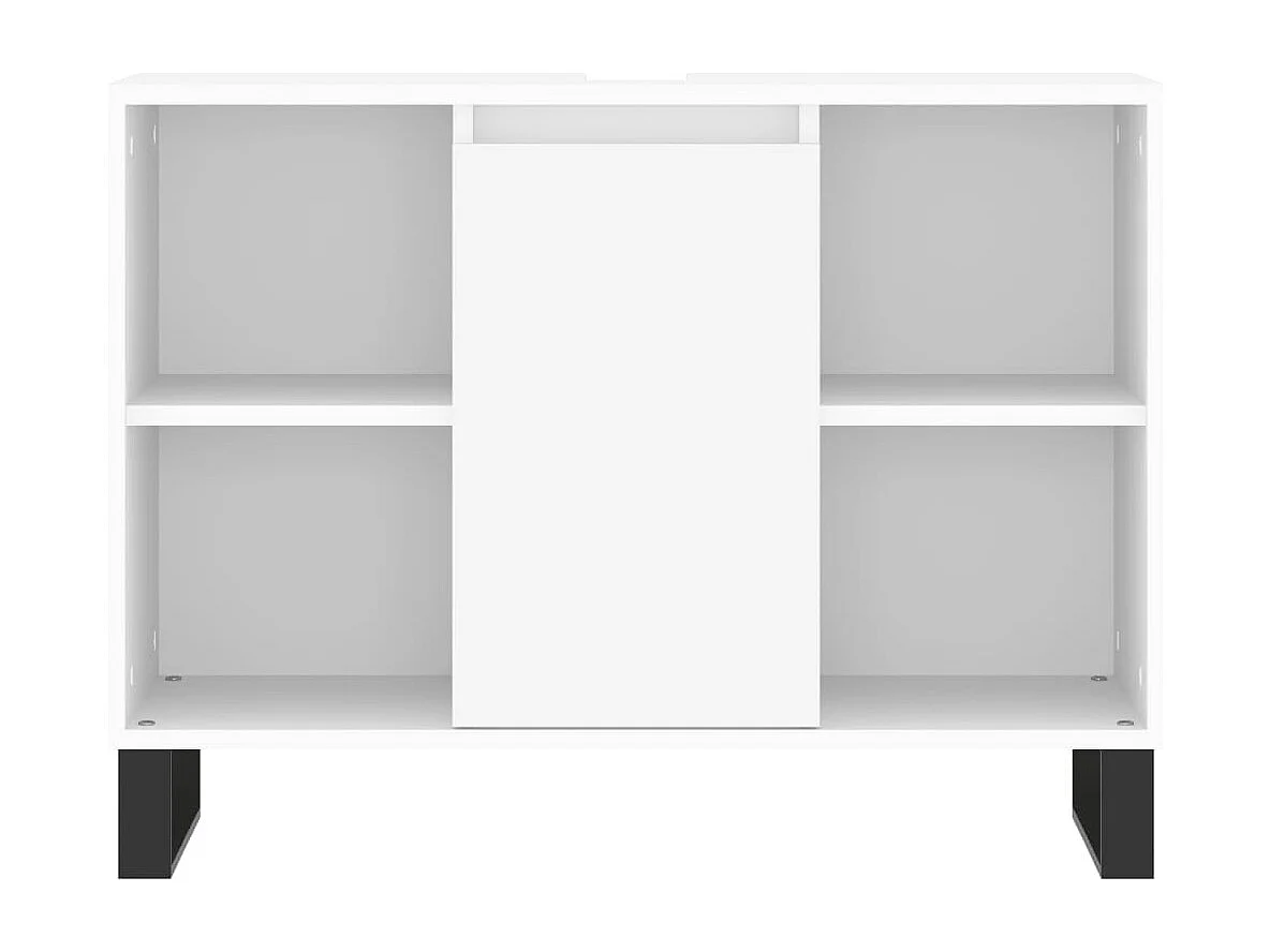 Mueble de baño madera de ingeniería blanco 80x33x60 cm