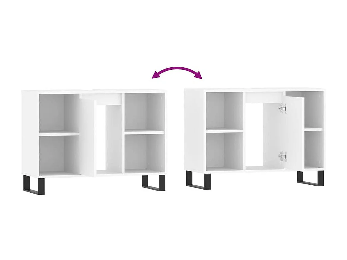 Mueble de baño madera de ingeniería blanco 80x33x60 cm