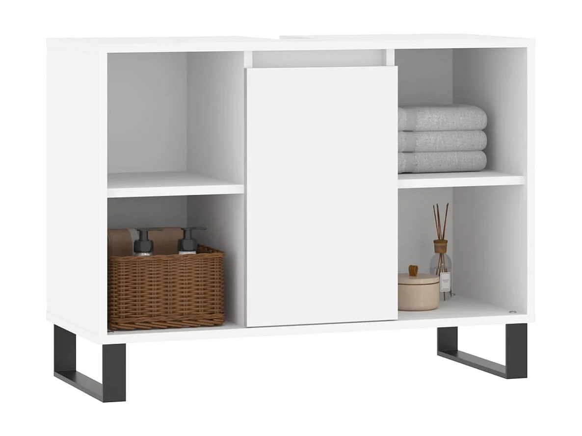 Armoire de salle de bain blanc 80x33x60 cm bois d'ingénierie