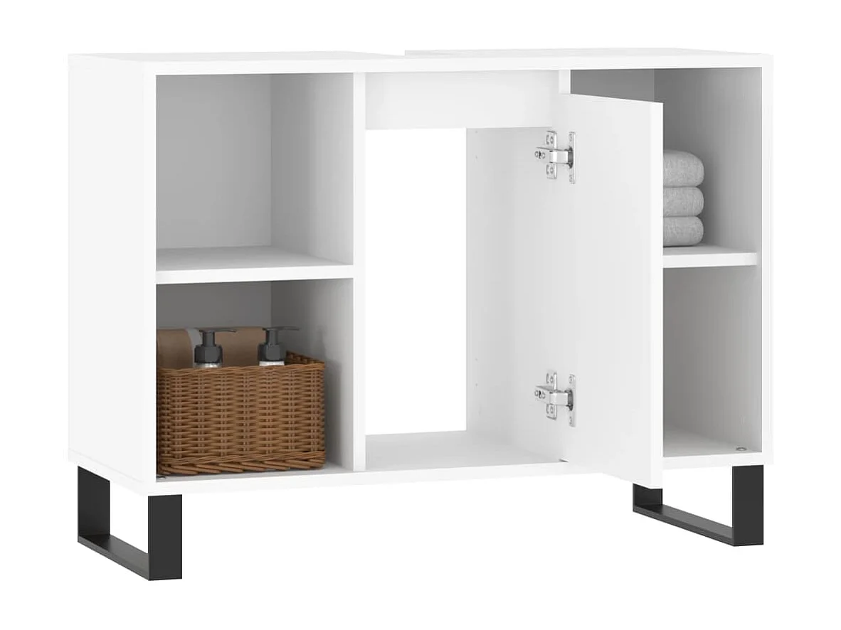 Armoire de salle de bain blanc 80x33x60 cm bois d'ingénierie