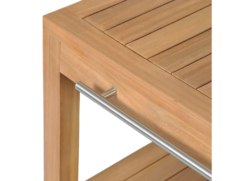 Waschtisch Massivholz Teak mit Waschbecken aus Flussstein