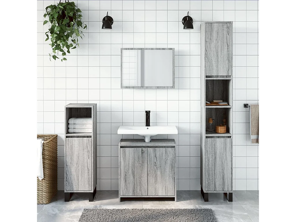 Set da bagno da 2 pezzi Sonoma grigio