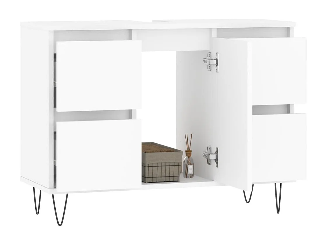 Mueble de baño madera de ingeniería blanco 80x33x60 cm