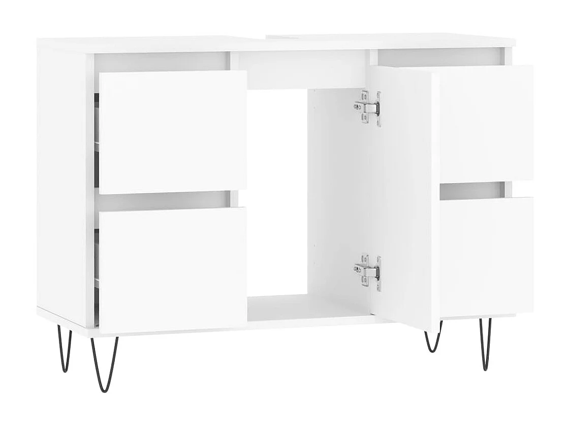 Mueble de baño madera de ingeniería blanco 80x33x60 cm