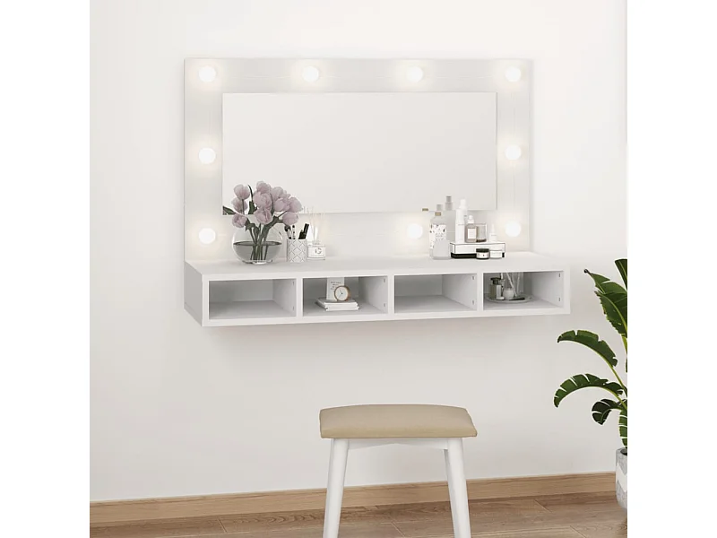 Armoire à miroir avec LED blanc 90x31,5x62 cm