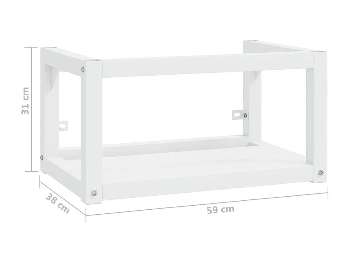 Struttura per Lavabo a Parete Bianca 59x38x31 cm in Ferro