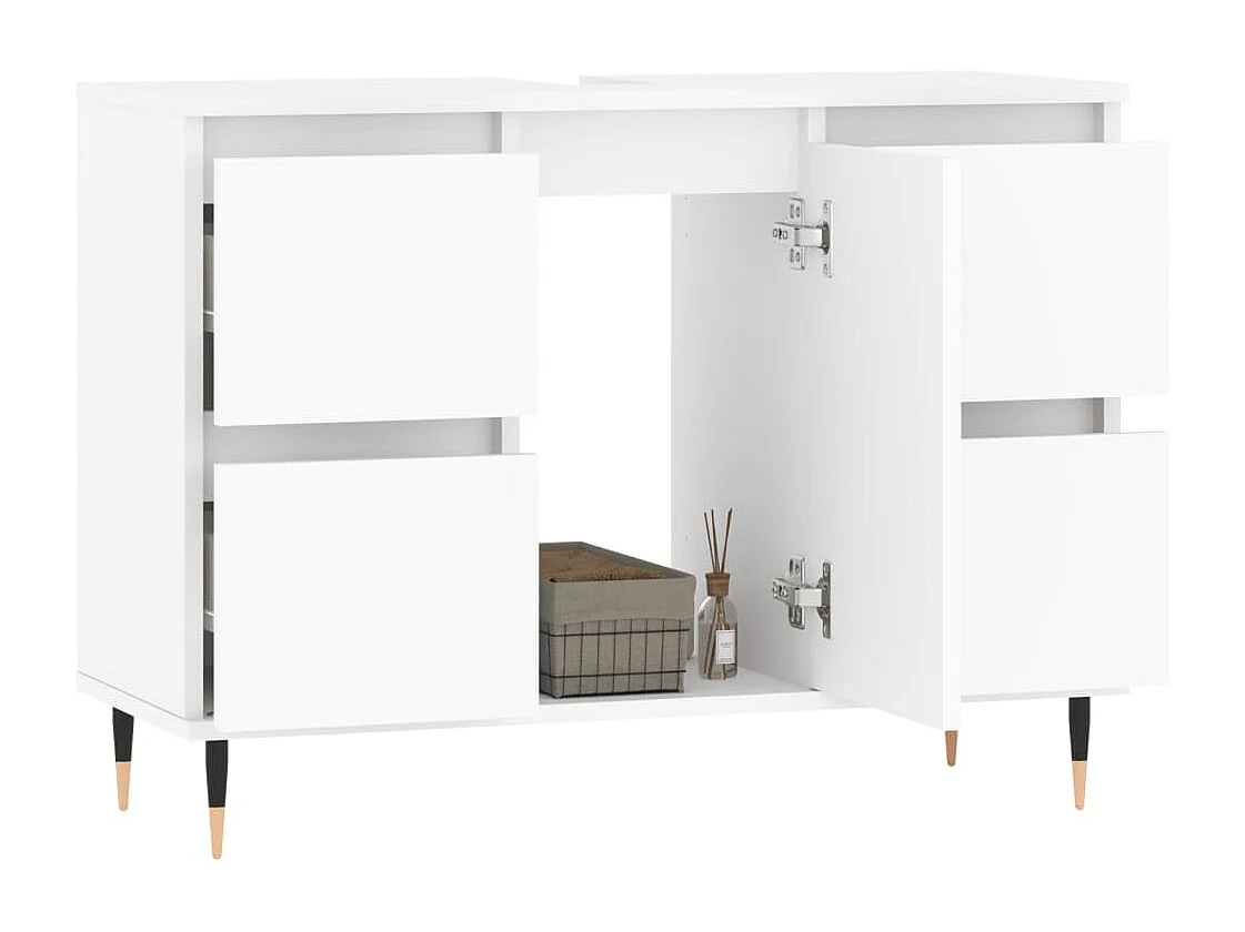 Armoire de salle de bain blanc 80x33x60 cm bois d'ingénierie