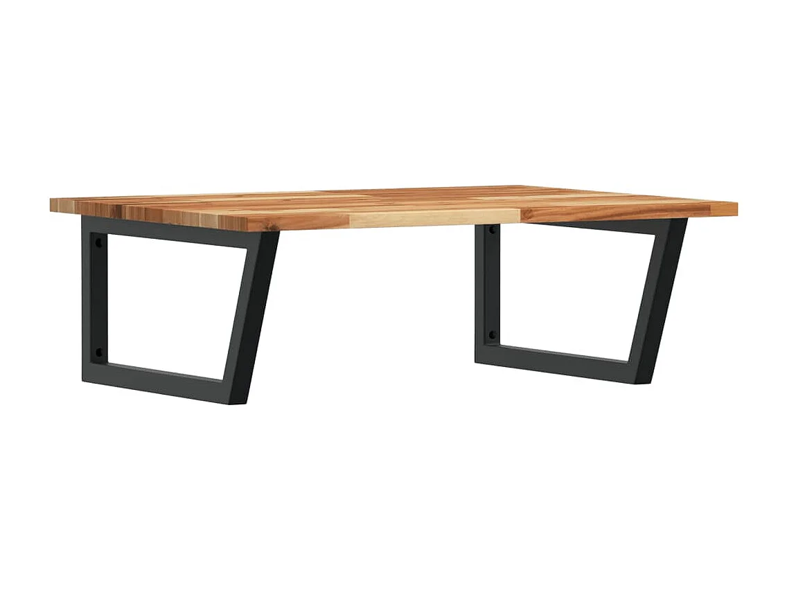 Waschbeckenregal Wandmontage Stahl und Akazienholz