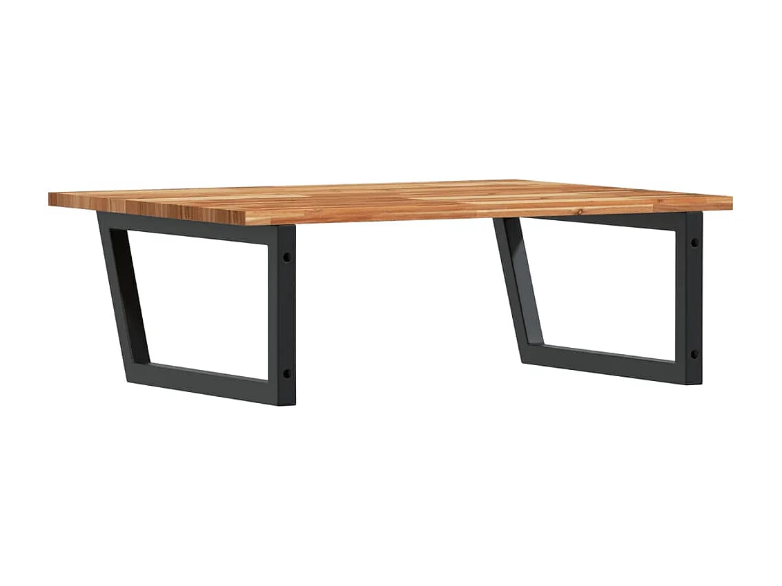 Waschbeckenregal Wandmontage Stahl und Akazienholz