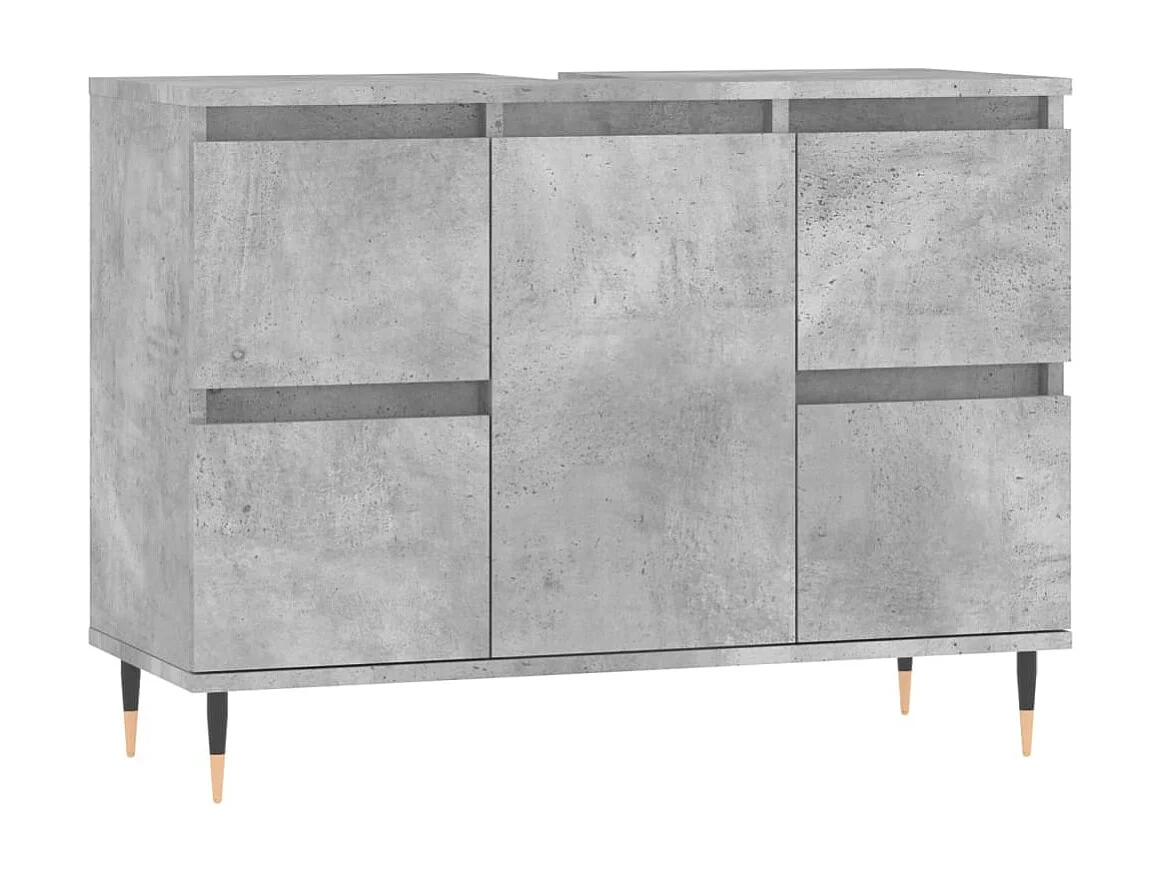 Armoire salle de bain gris béton 80x33x60cm bois d'ingénierie