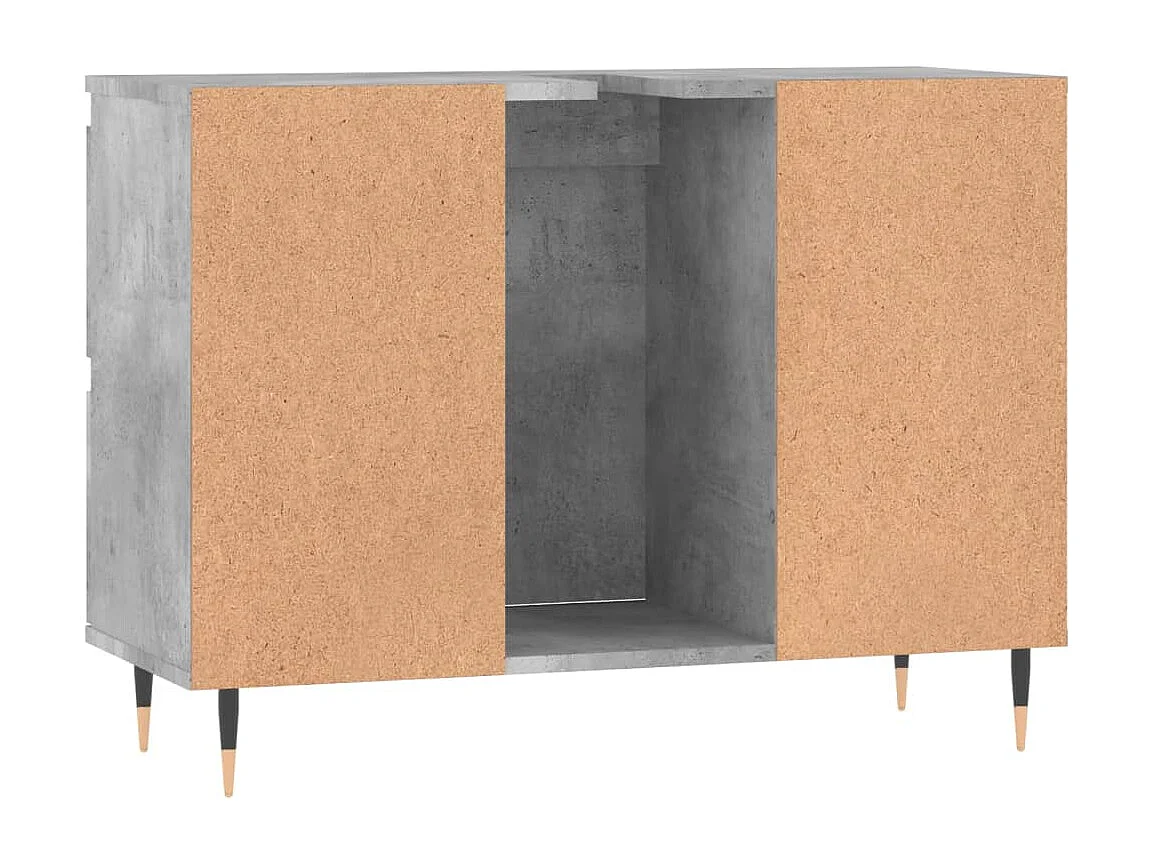 Armoire salle de bain gris béton 80x33x60cm bois d'ingénierie