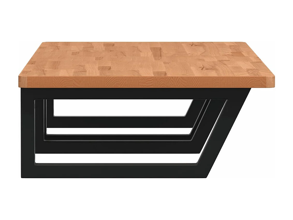 Étagère de vasque murale acier et bois massif de hêtre