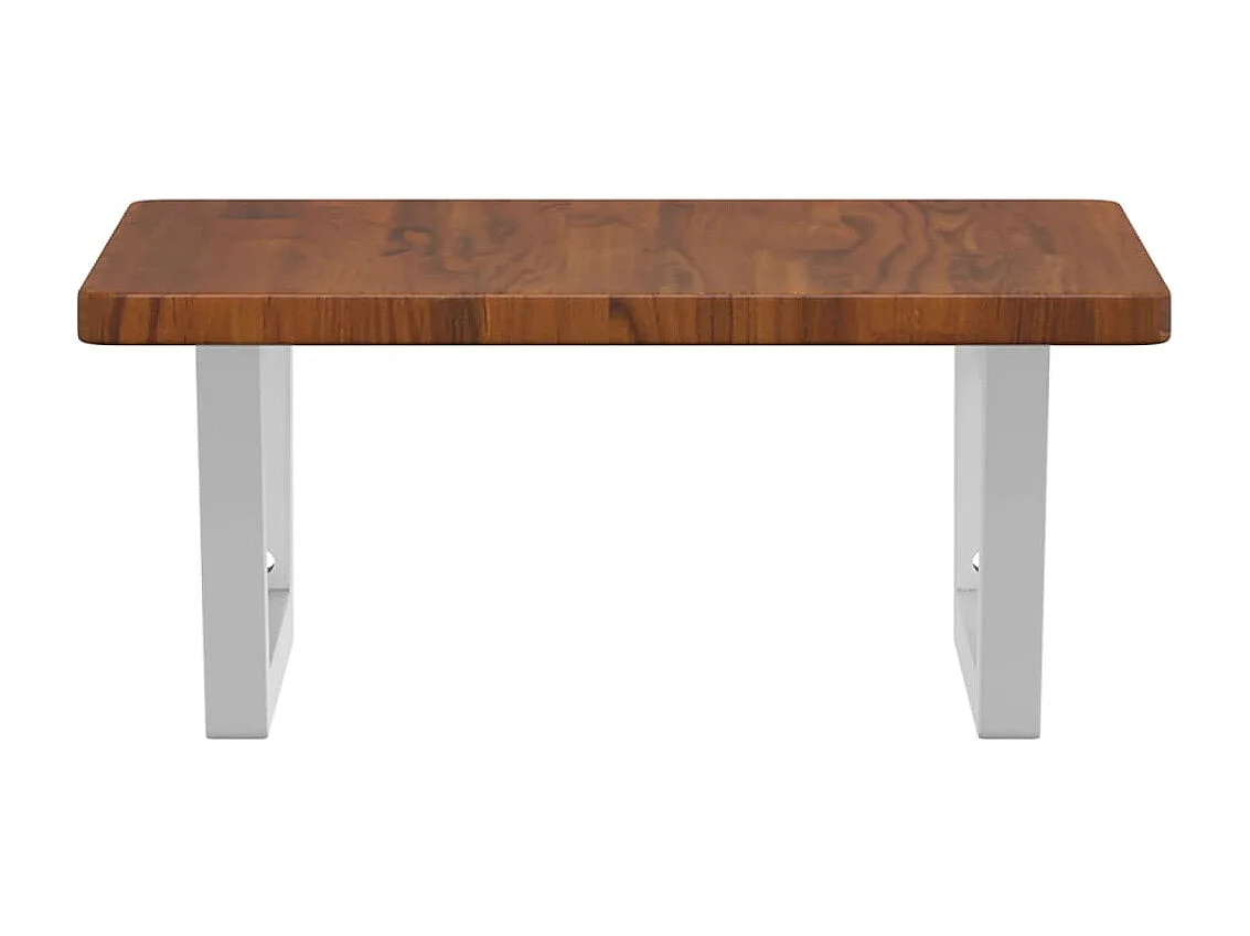 Ripiano a Parete per Lavabo in Acciaio e Massello di Rovere