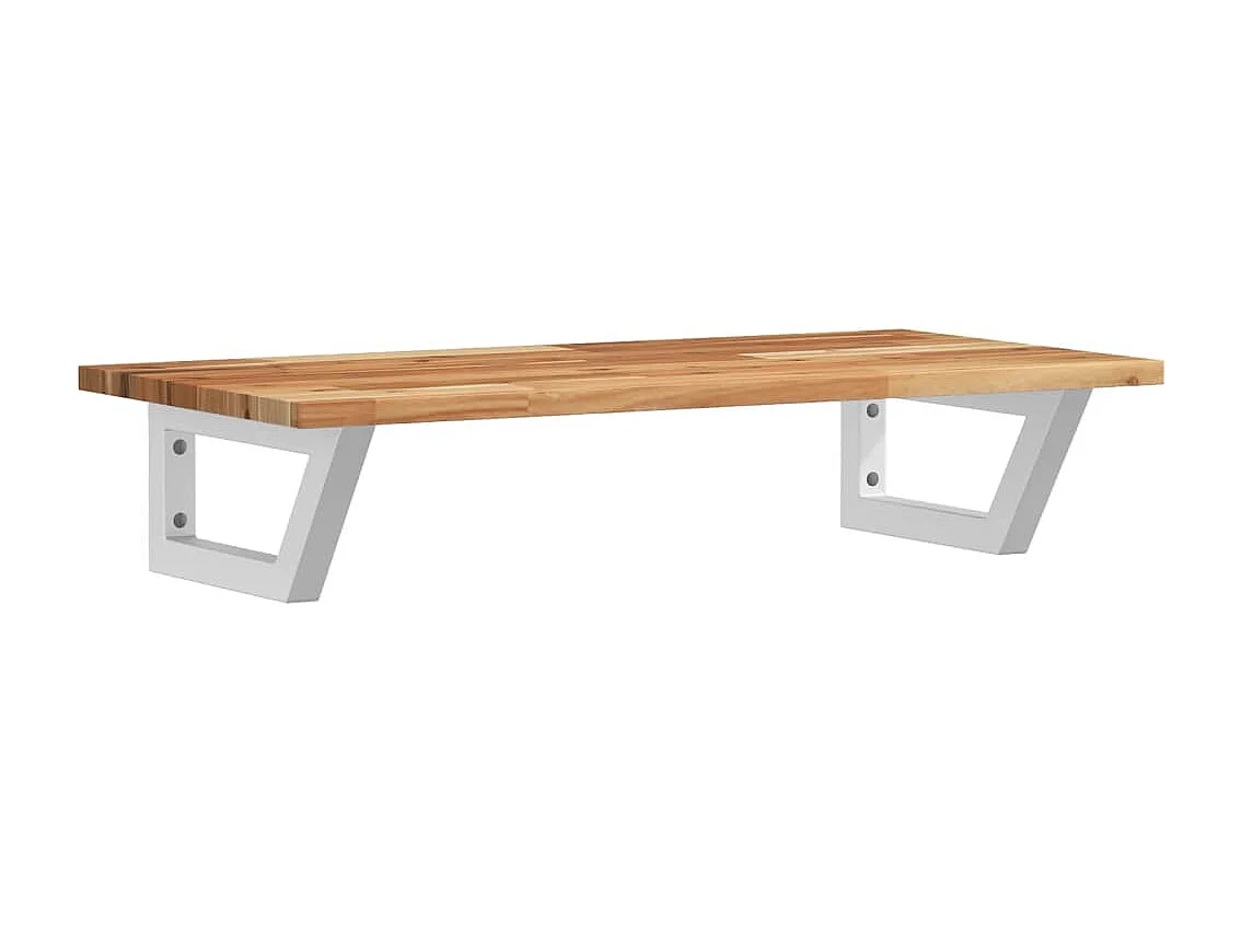 Estante de lavabo de pared acero y madera maciza de acacia