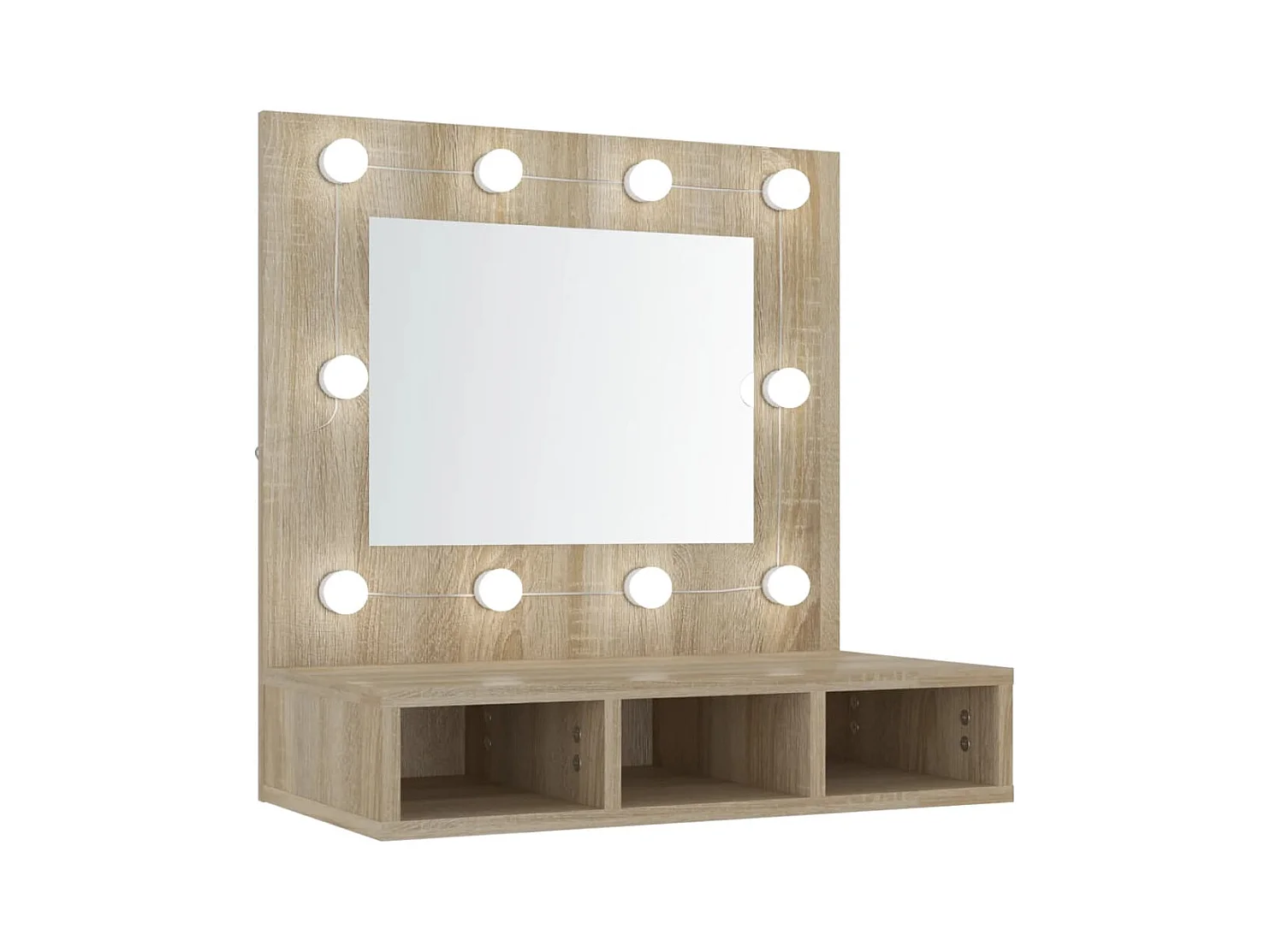Armoire de miroir avec LED Chêne sonoma 60x31,5x62 cm
