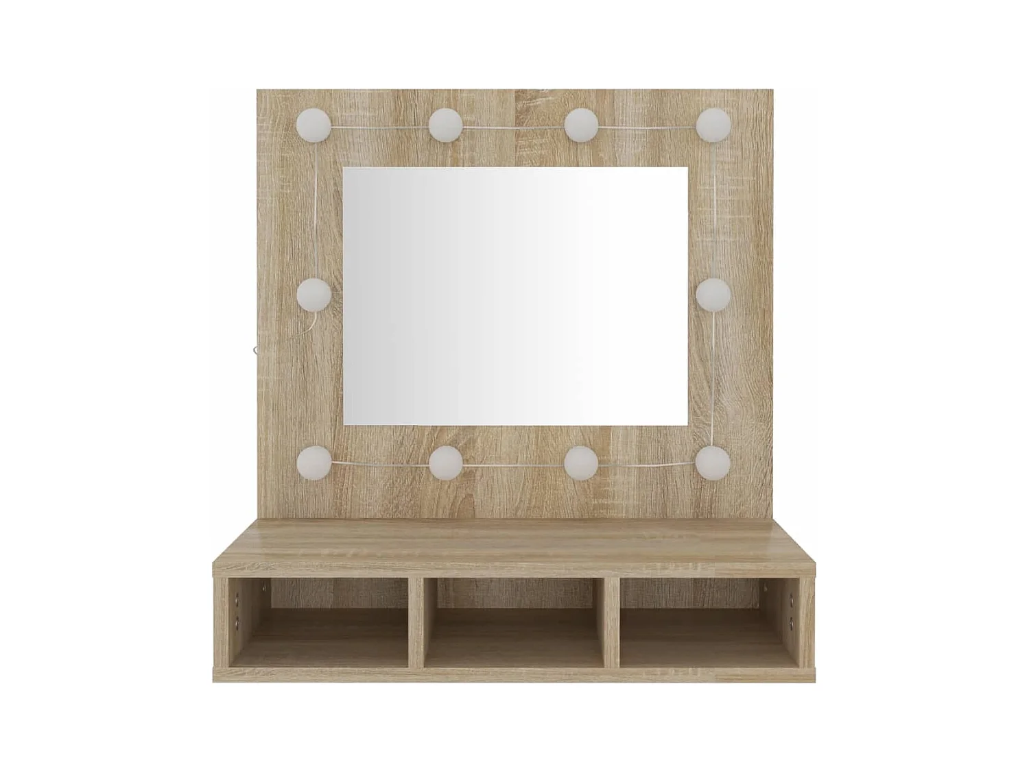 Armoire de miroir avec LED Chêne sonoma 60x31,5x62 cm