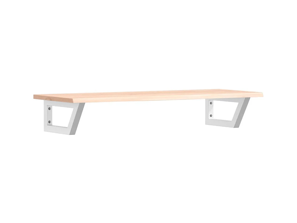 Étagère de vasque murale acier et bois de chêne massif