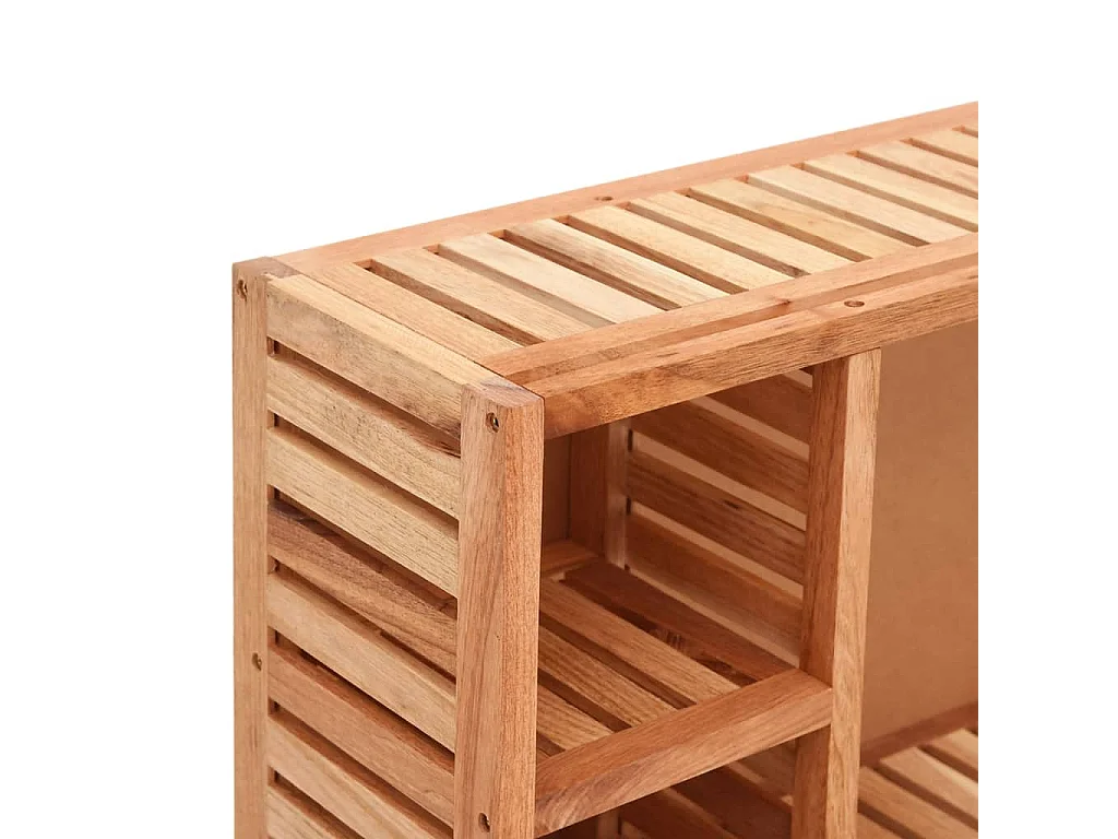 Armario con espejo madera maciza nogal 80x17x34 cm