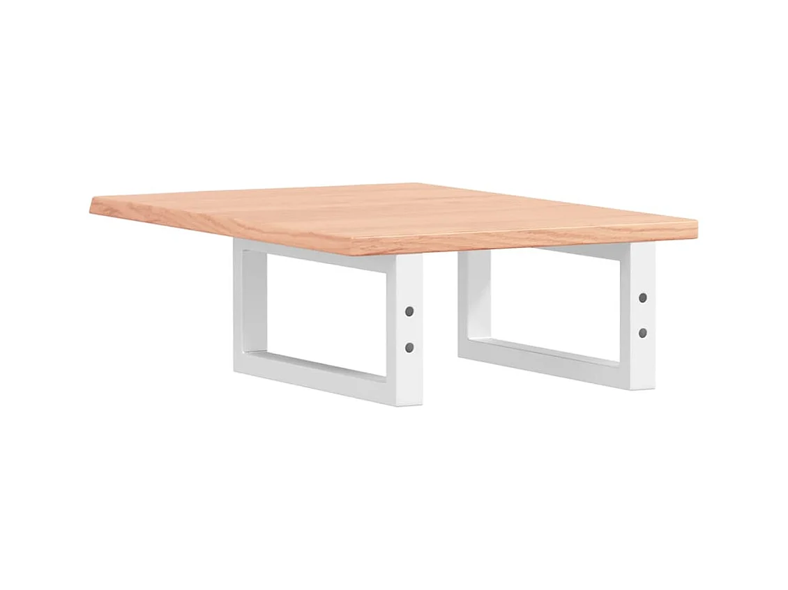 Ripiano a Parete per Lavabo in Acciaio e Massello di Rovere