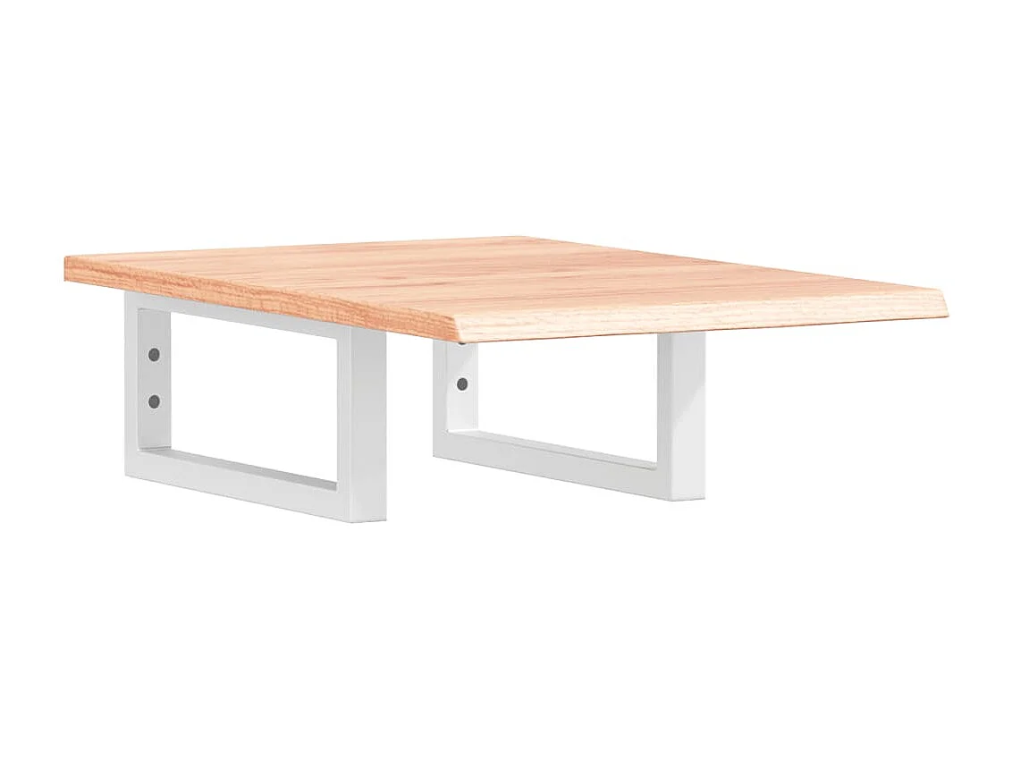 Waschtischplatte mit Halterung Stahl und Massivholz Eiche