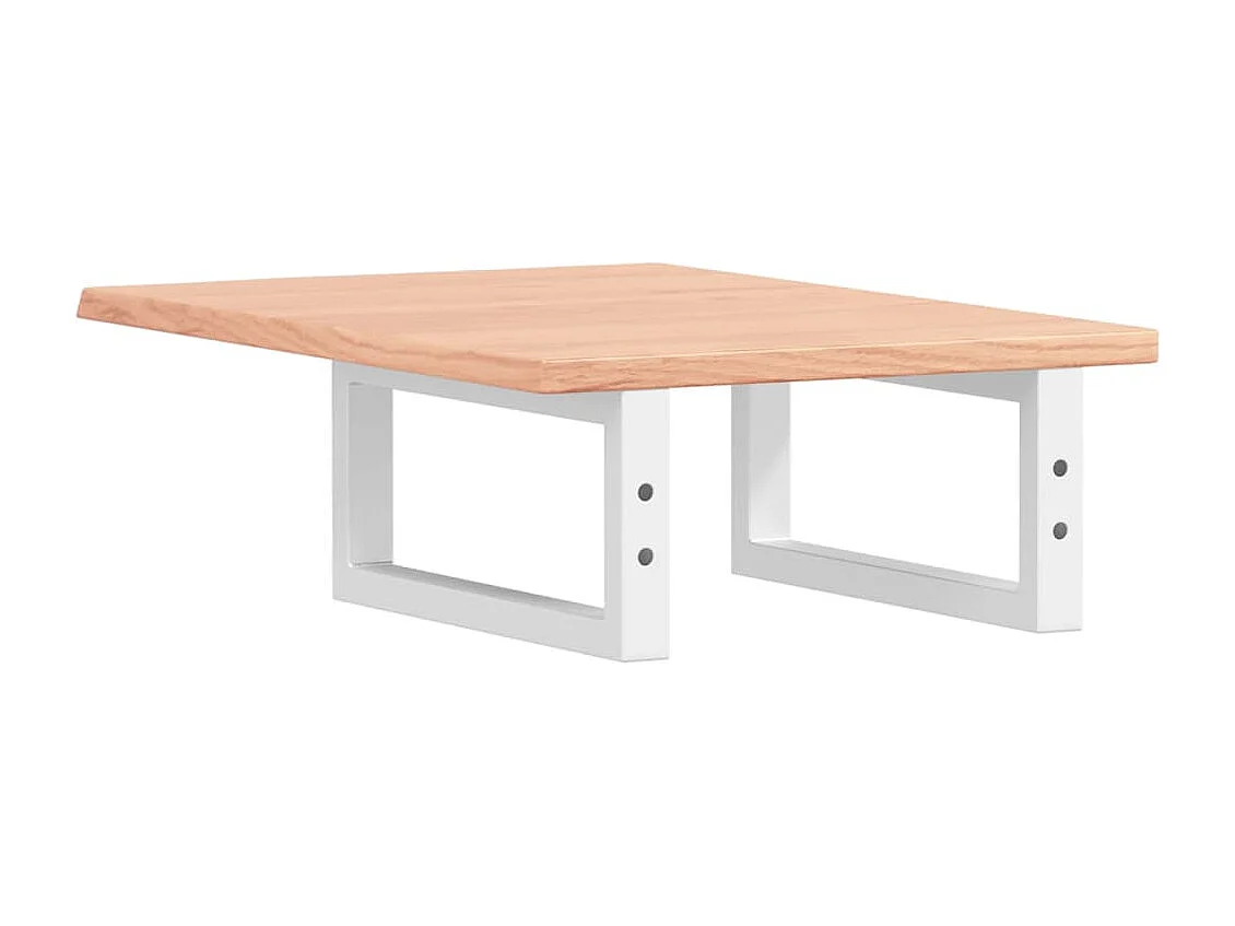 Waschtischplatte mit Halterung Stahl und Massivholz Eiche