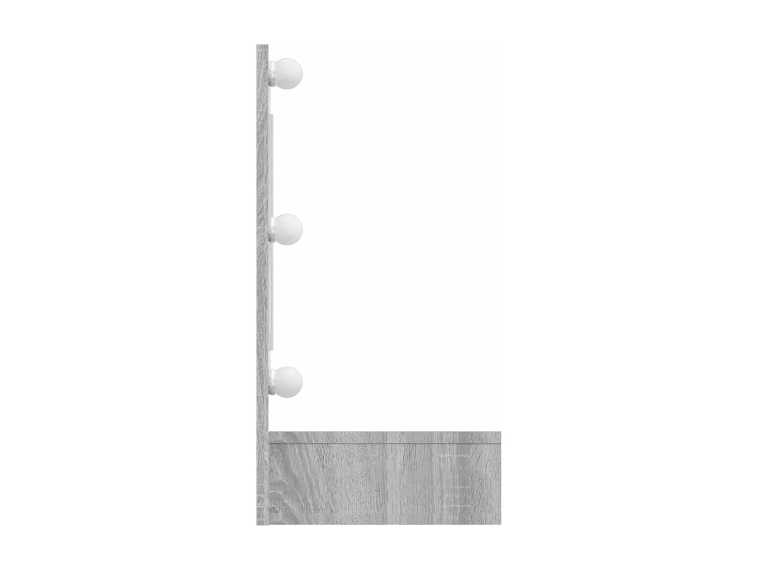 Mobile a Specchio con LED Grigio Sonoma 90x31,5x62 cm