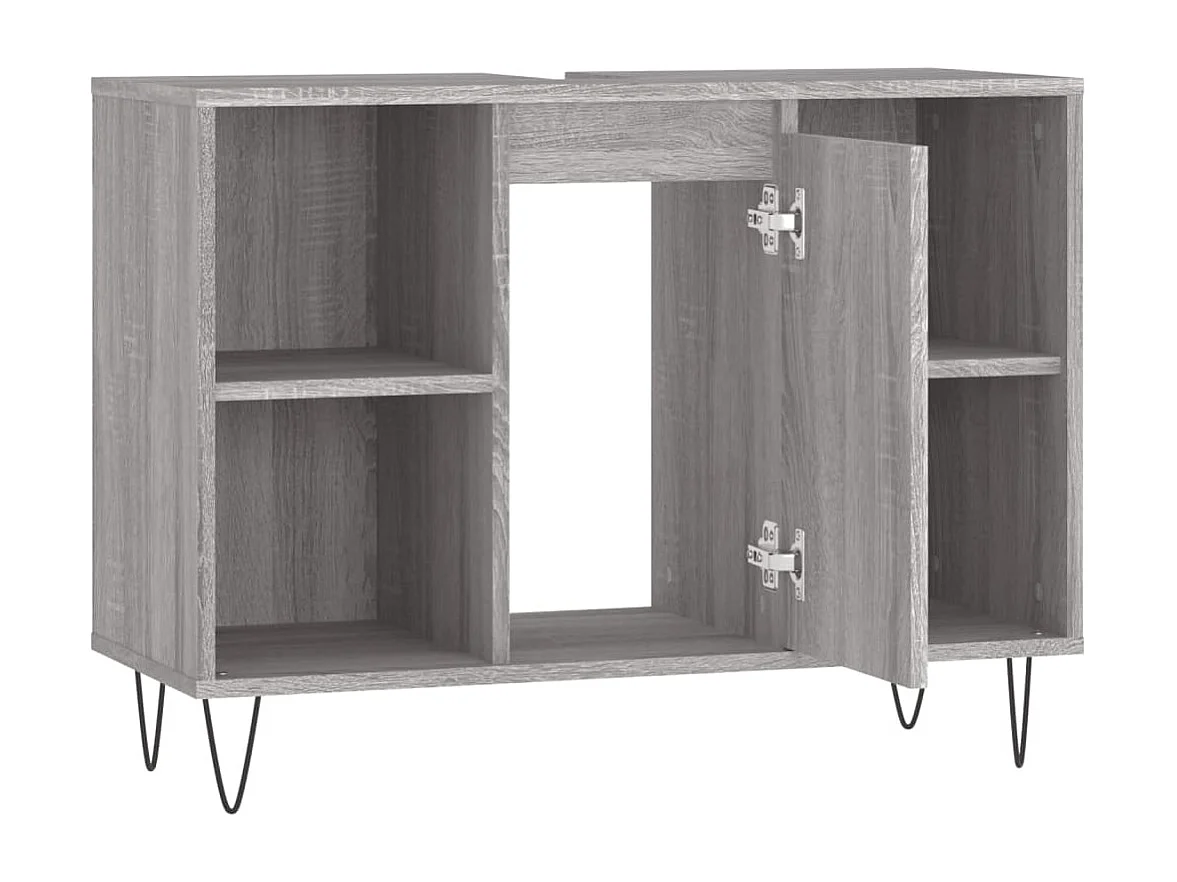 Armoire salle de bain sonoma gris 80x33x60 cm bois d'ingénierie