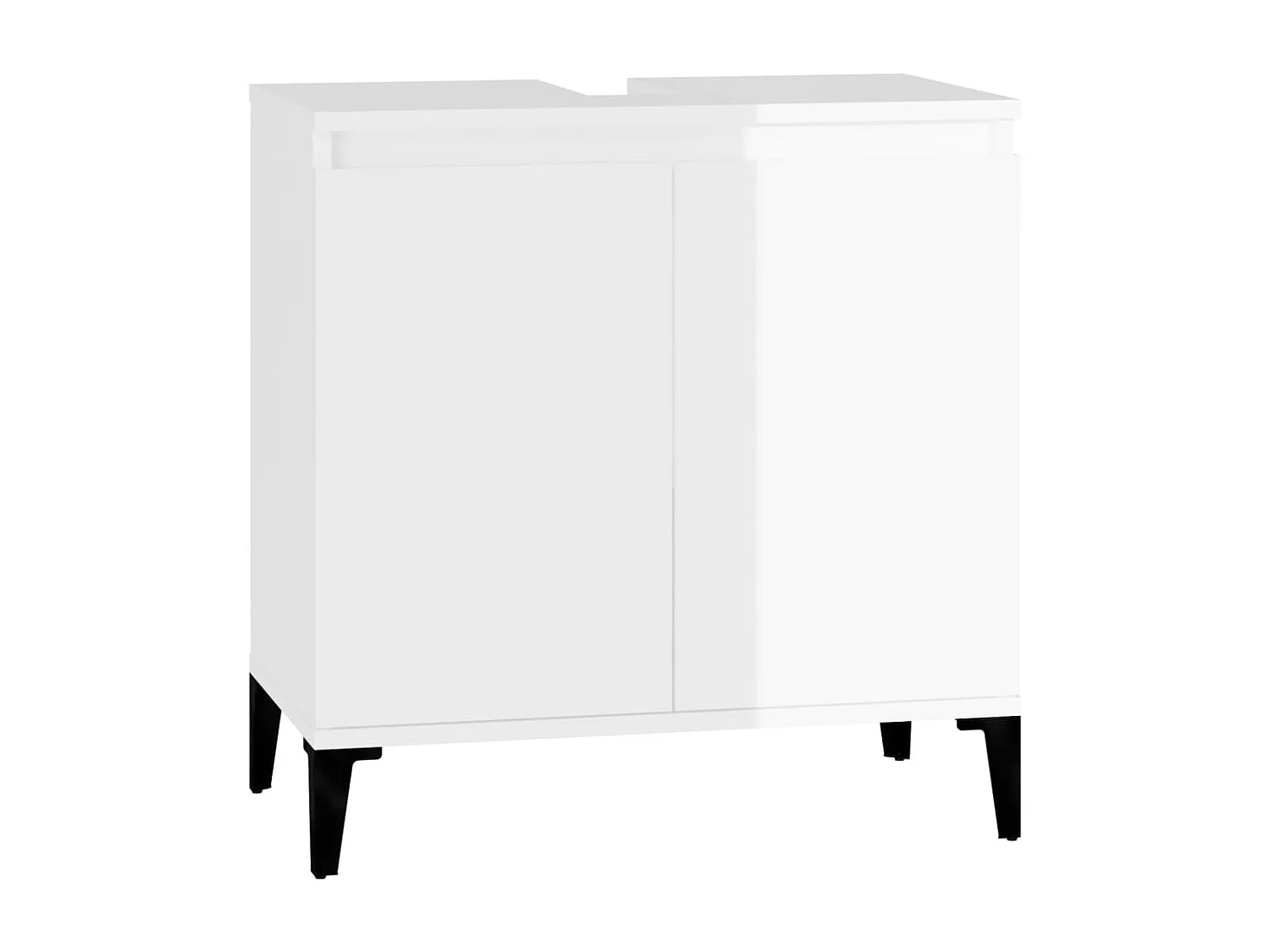 Waschbeckenunterschrank Hochglanz-Weiß 58x33x60cm Holzwerkstoff