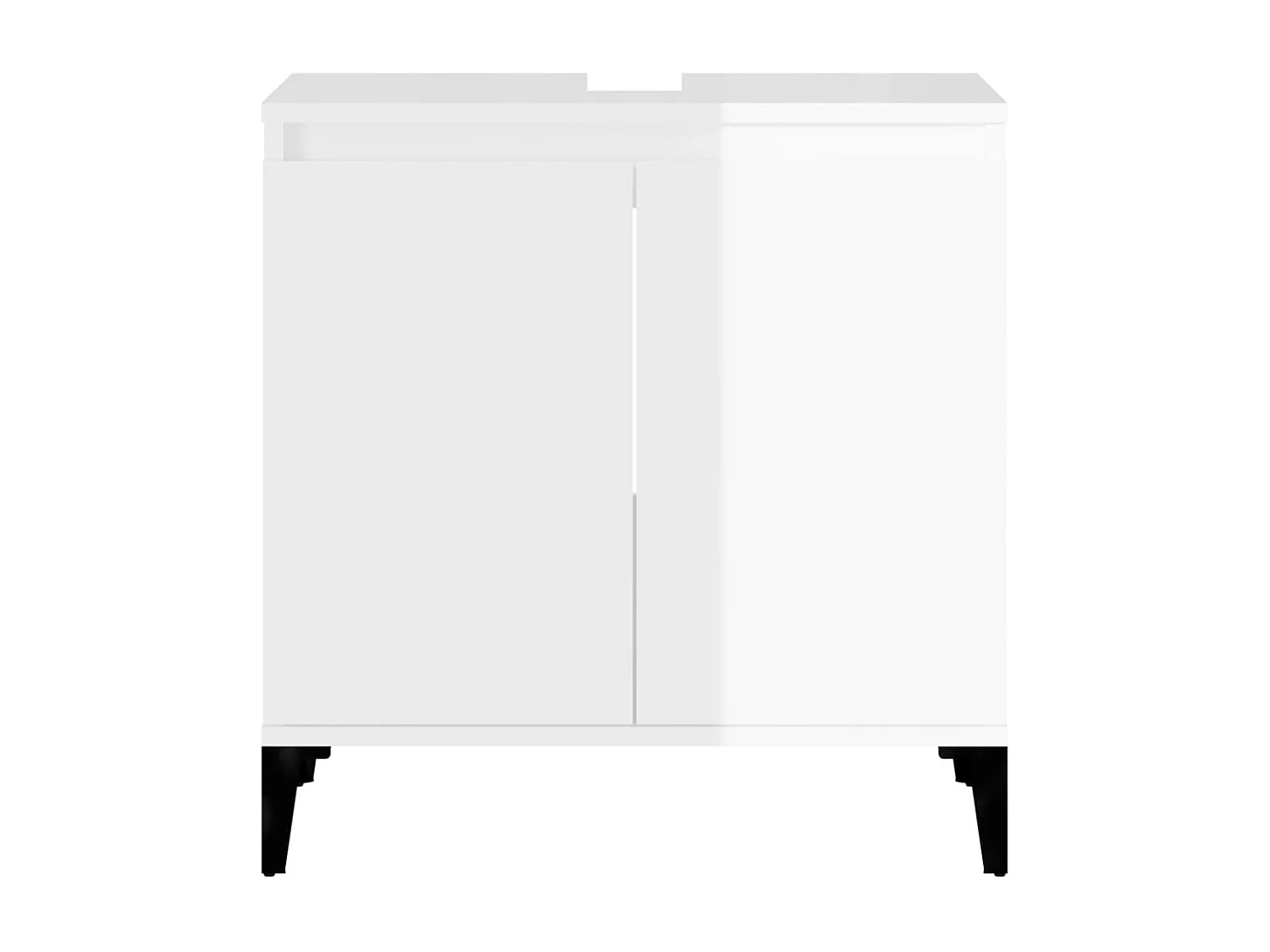 Waschbeckenunterschrank Hochglanz-Weiß 58x33x60cm Holzwerkstoff