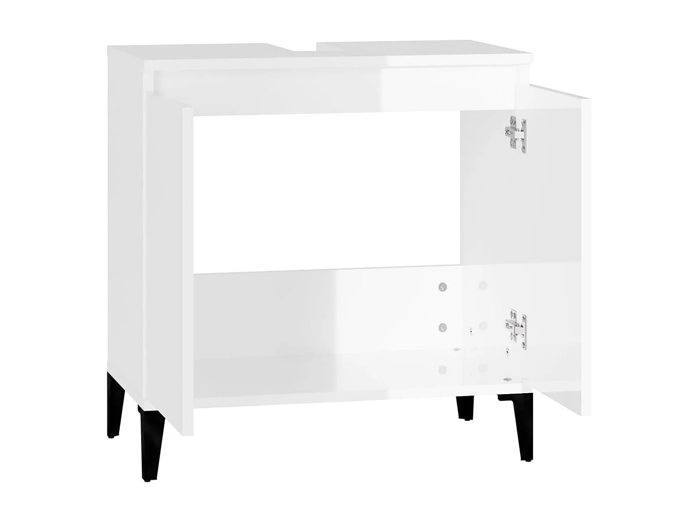 Waschbeckenunterschrank Hochglanz-Weiß 58x33x60cm Holzwerkstoff