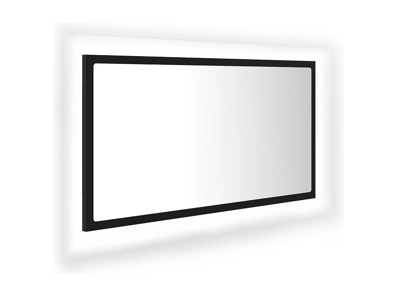 Miroir à LED de salle de bain Noir 80x8,5x37 cm Acrylique