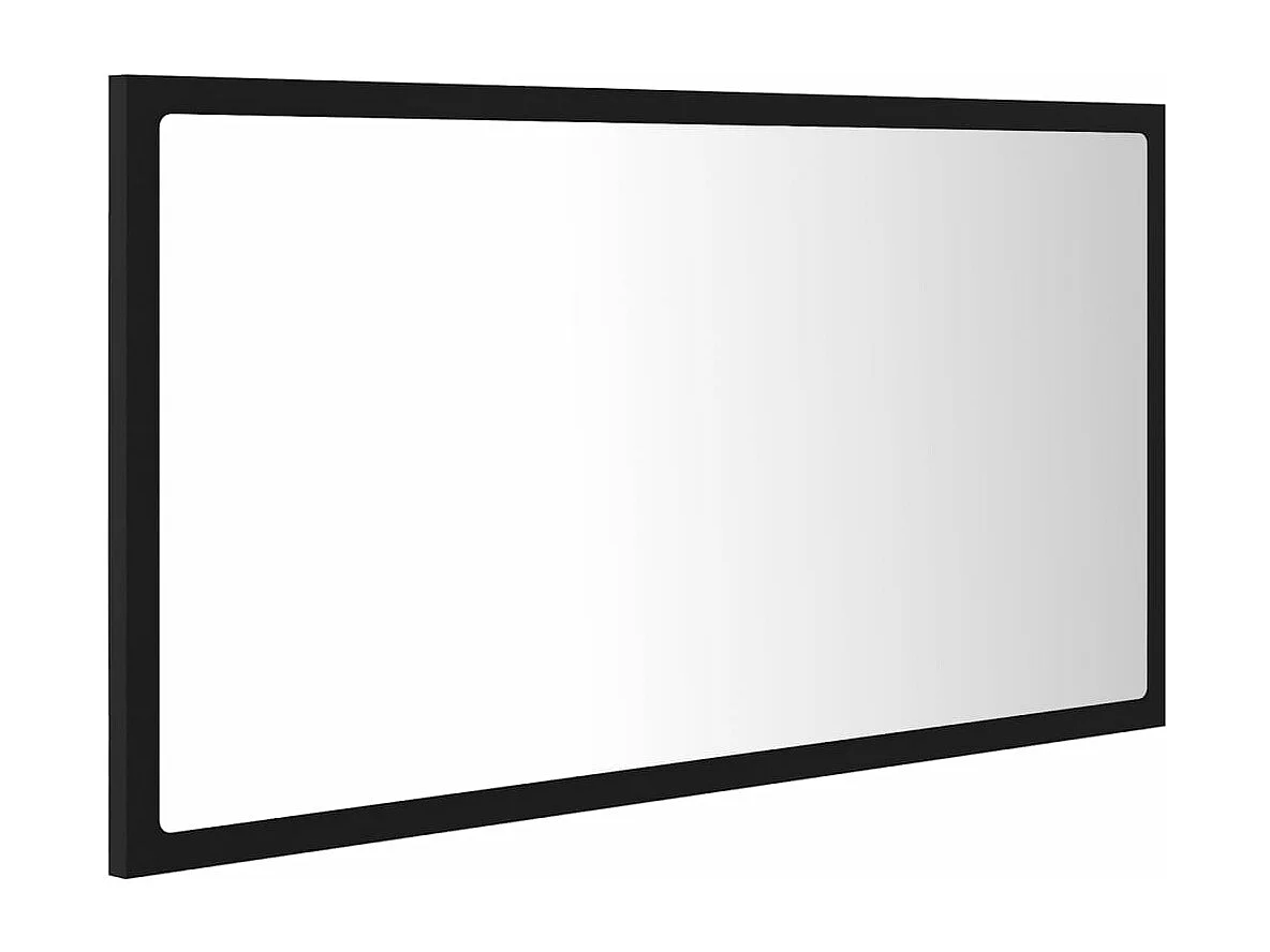Miroir à LED de salle de bain Noir 80x8,5x37 cm Acrylique