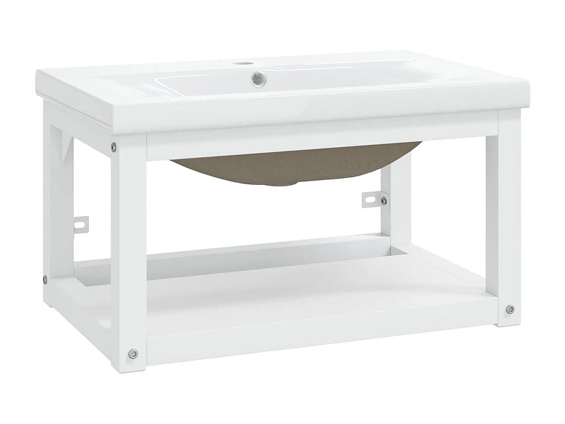 Estrutura de lavatório c/ lavatório embutido ferro branco