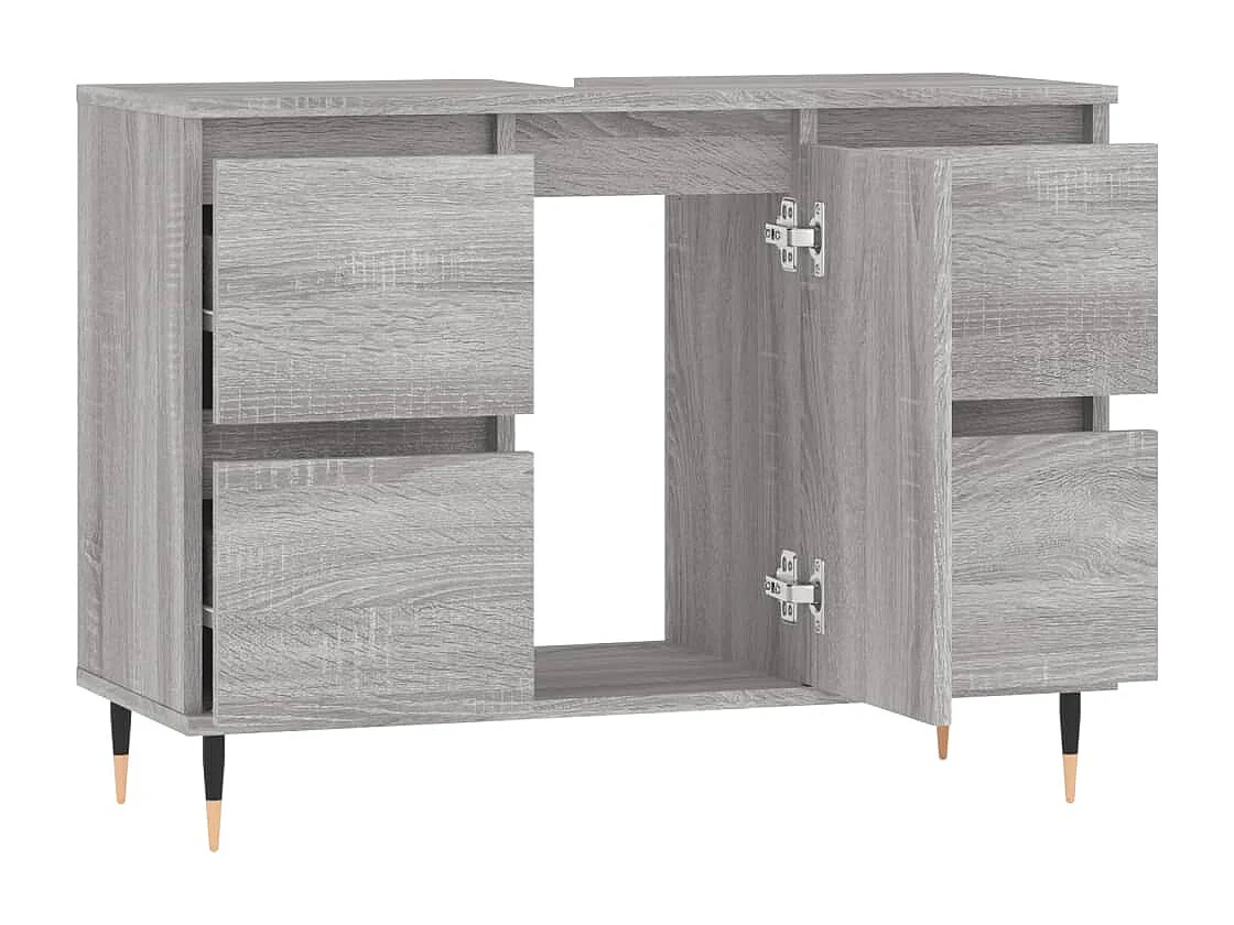 Badschrank Grau Sonoma 80x33x60 cm Holzwerkstoff