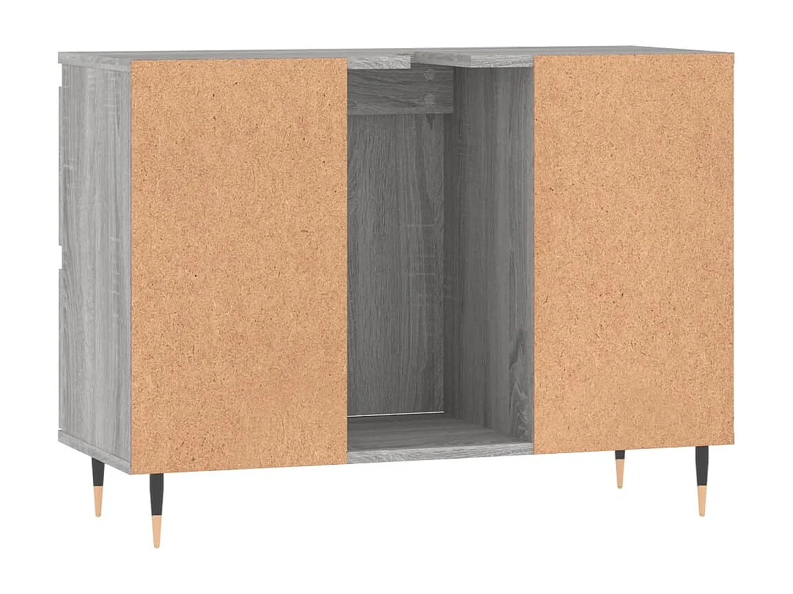 Badschrank Grau Sonoma 80x33x60 cm Holzwerkstoff