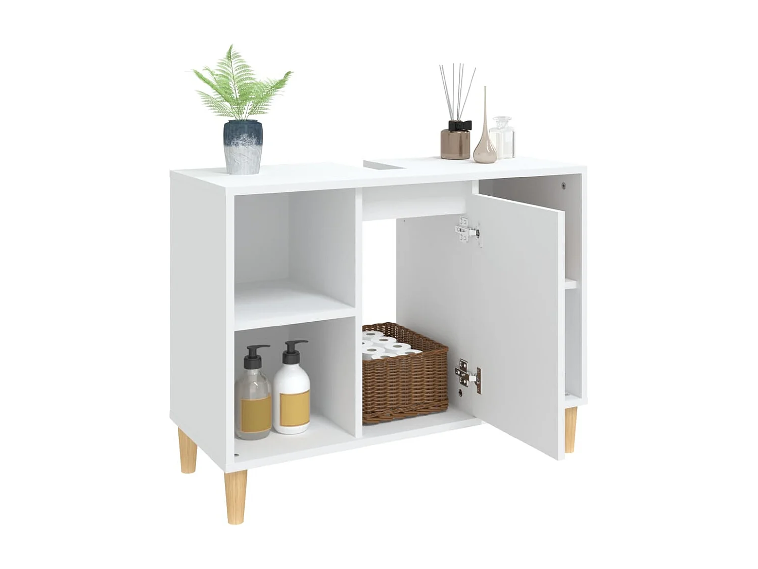 Mobile Lavabo Bianco 80x33x60 cm in Legno Multistrato