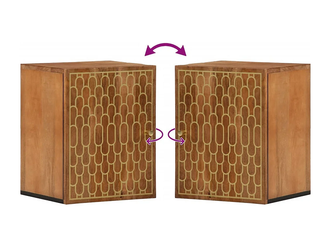 Mueble de baño de pared 38x33x48cm madera maciza de mango