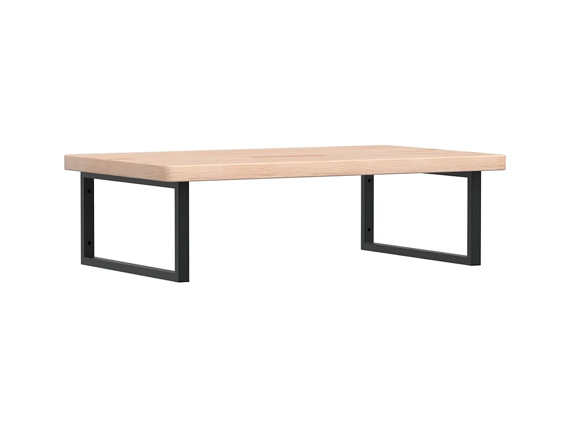 Étagère de vasque murale acier et bois de chêne massif