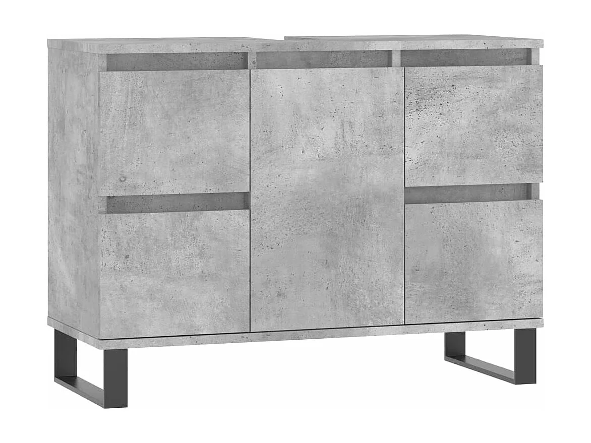 Badschrank Betongrau 80x33x60 cm Holzwerkstoff