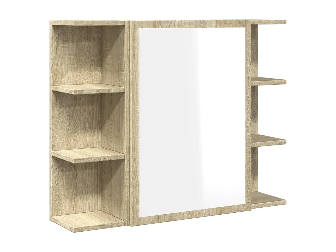 Mobile Bagno con Specchio Rovere Sonoma 80x20,5x64 Multistrato