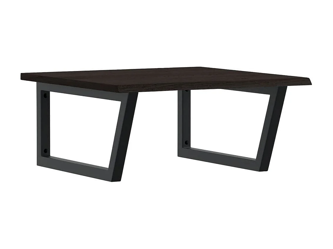 Waschtischplatte mit Halterung Stahl und Massivholz Eiche