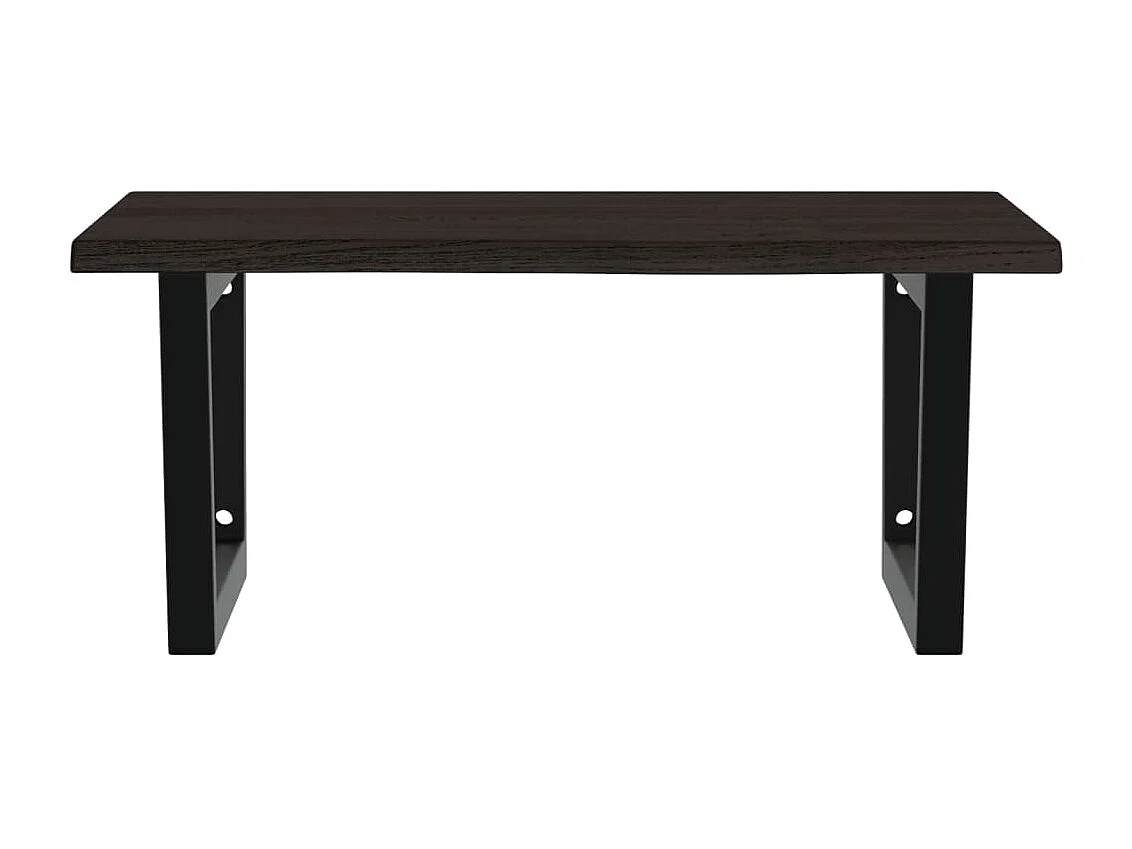 Waschtischplatte mit Halterung Stahl und Massivholz Eiche